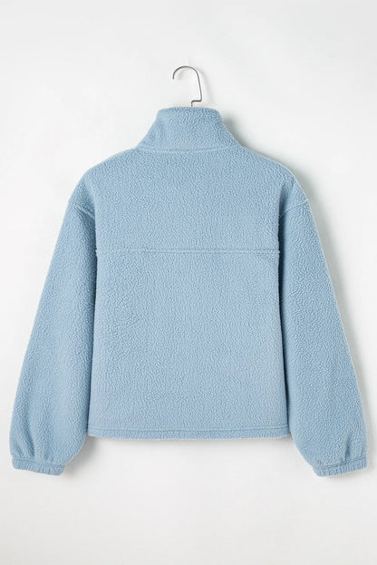 Cupid's Half Zip Long Sleeve Sweatshirt – Baby Blue