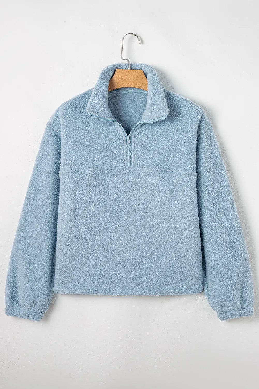 Cupid's Half Zip Long Sleeve Sweatshirt – Baby Blue