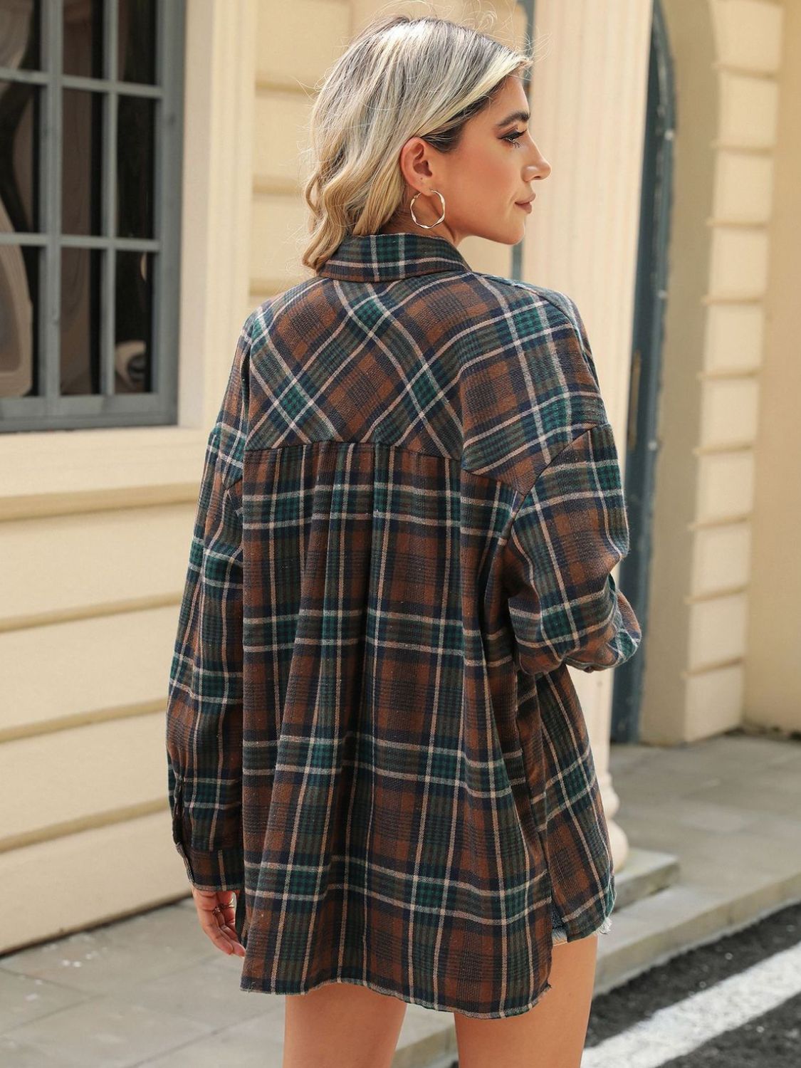 Cupid's Touch Pocketed Plaid jacket