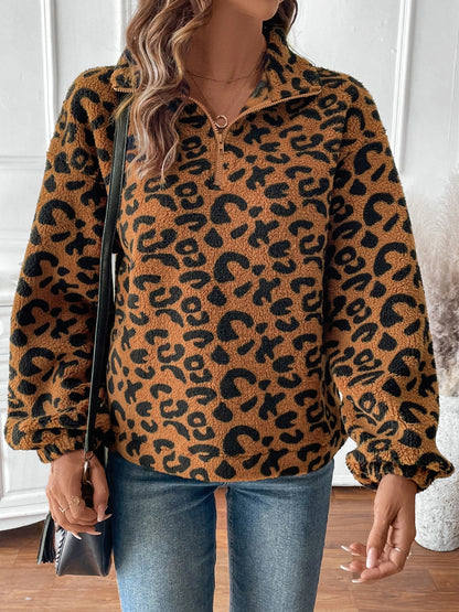 Cupid's Leopard Half Zip