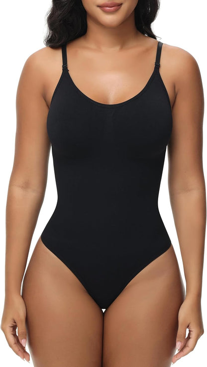 Bodysuit for Women Tummy Control Shapewear Body Shaper Seamless Spaghetti Strap Leotards