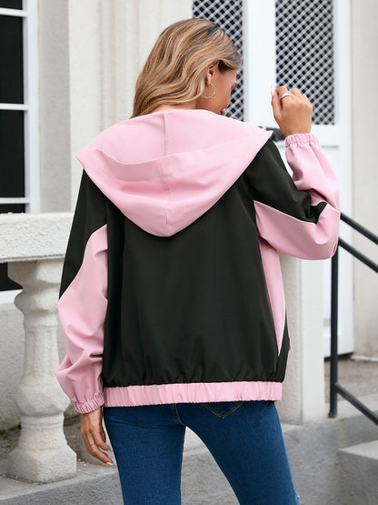 Cupid's Contrast Zip-Up Activewear Jacket