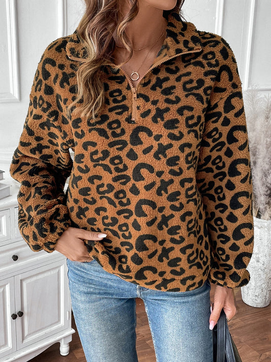 Cupid's Leopard Half Zip