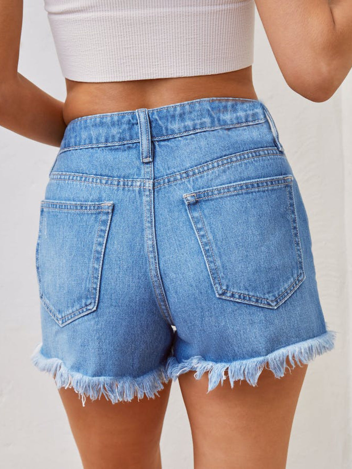 Cupid's Touch Raw Hem Denim Shorts