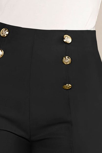 Cupid's Decorative Button High Waist Shorts – Stylish Shorts for Women 🌸