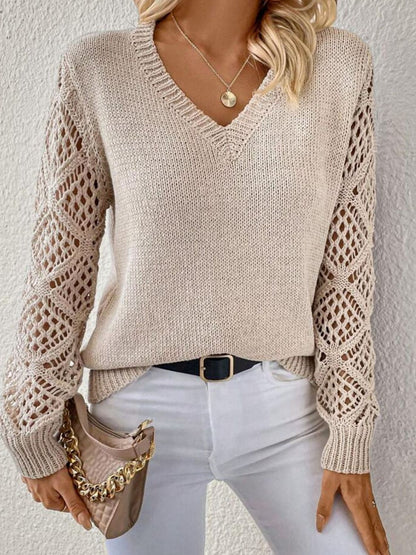 Cupids V-Neck Long Sleeve Sweater