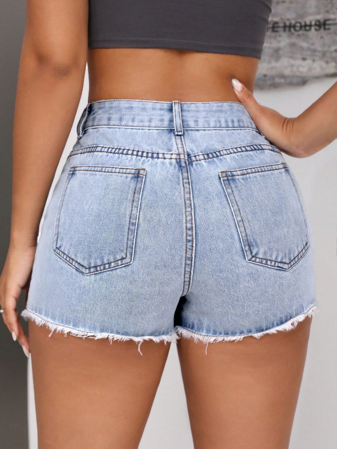 Cupid's Hem Pocketed Denim Shorts