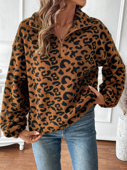 Cupid's Leopard Half Zip