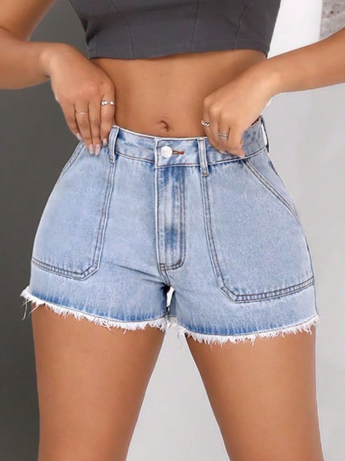 Cupid's Hem Pocketed Denim Shorts