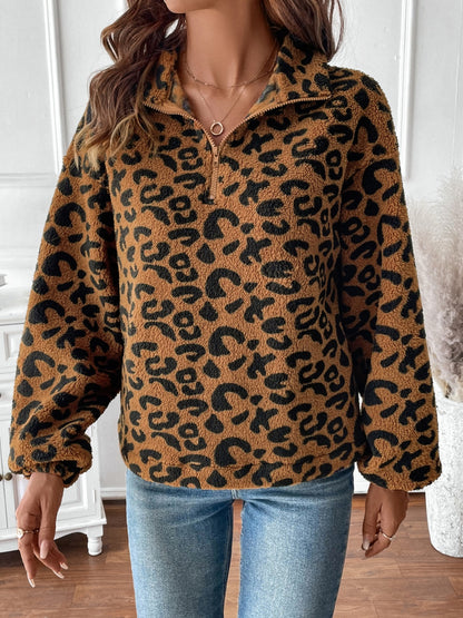 Cupid's Leopard Half Zip